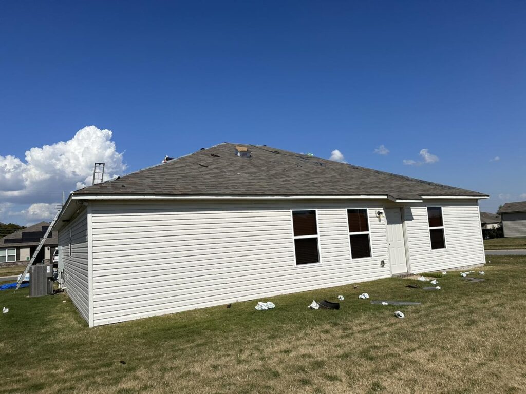 New asphalt shingle roof installation on residential home by J Cole Roofing & Construction in Central Arkansas